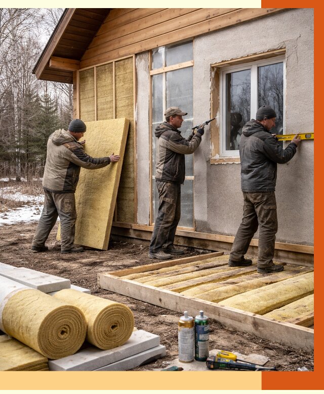 Утепление дачного дома в бору от 4935 руб/м2 — недорого | ТепломастерБор