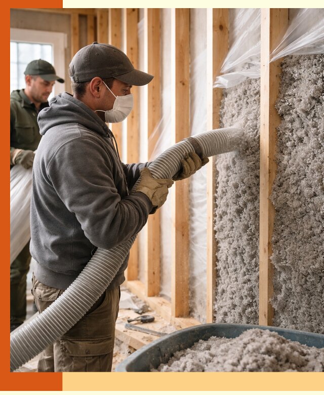 Утепление каркасного дома эковатой в бору — качественно и надолго