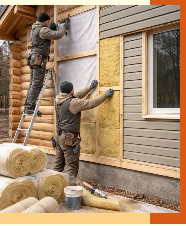 Утепление деревянного дома в бору от 6442 руб./м2 — заказать работы | ТепломастерБор