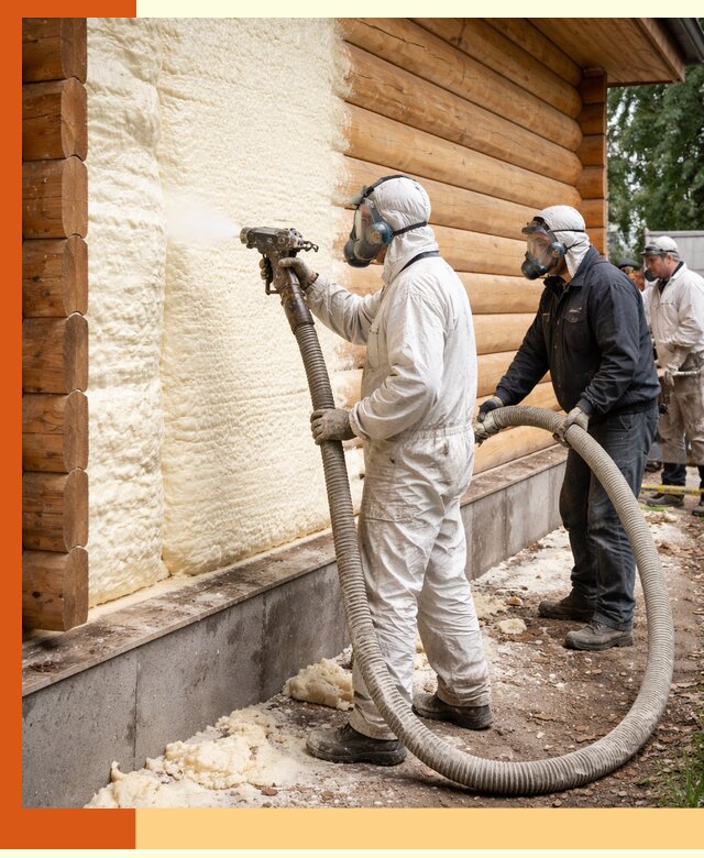 Утепление дома из бруса пенополиуретаном в бору