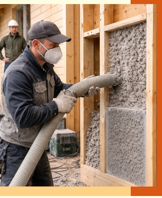 Утепление дома из бруса эковатой в бору от 1922 руб/м2 | ТепломастерБор