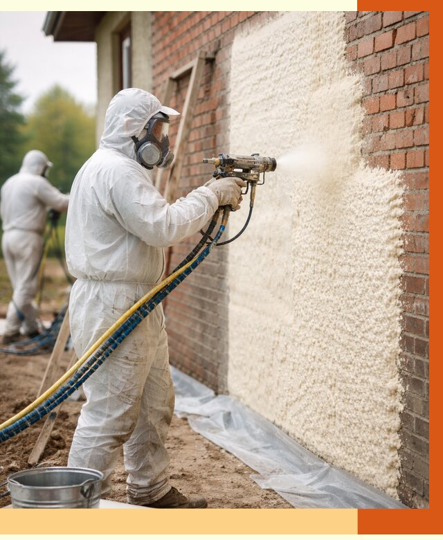 Утепление кирпичного дома ППУ в бору под ключ от 6754 руб. | ТепломастерБор