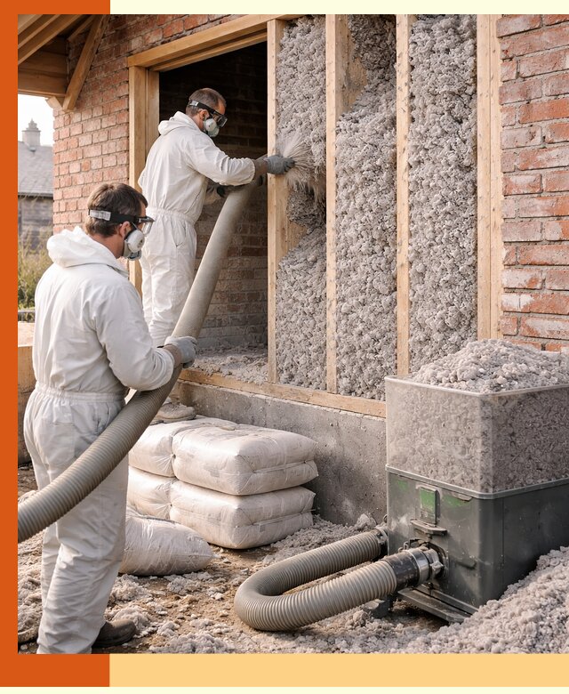 Утепление кирпичного дома эковатой в бору