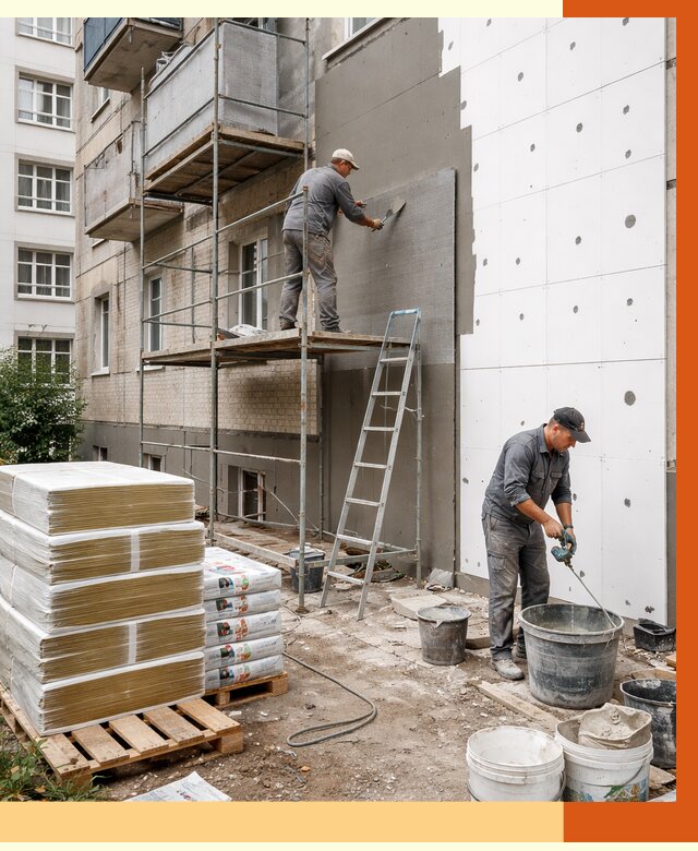 Утепление квартиры снаружи в бору от 6390 руб/м2 под ключ | ТепломастерБор