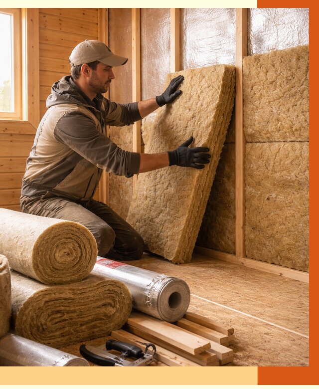 Утепление бани в бору под ключ от 4676 руб./м2 — утеплить потолок, пол и стены | ТепломастерБор