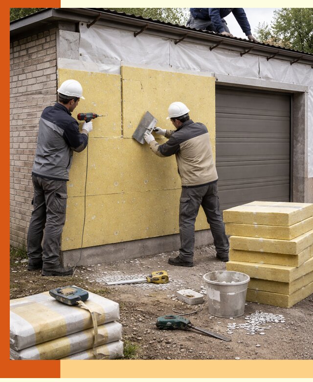 Утепление гаража снаружи в бору качественно и надёжно