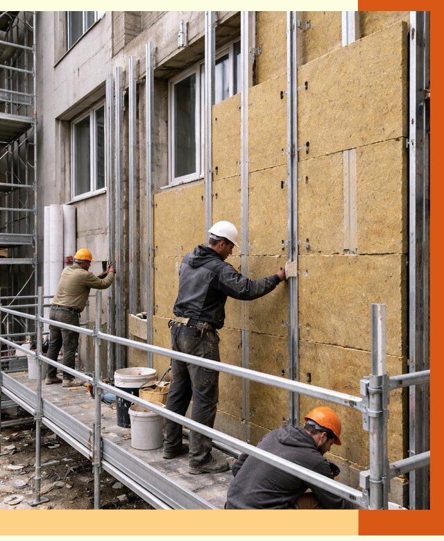 Утепление вентилируемого фасада в бору от 5818 руб/м2 — монтаж и утепление вентфасад | ТепломастерБор