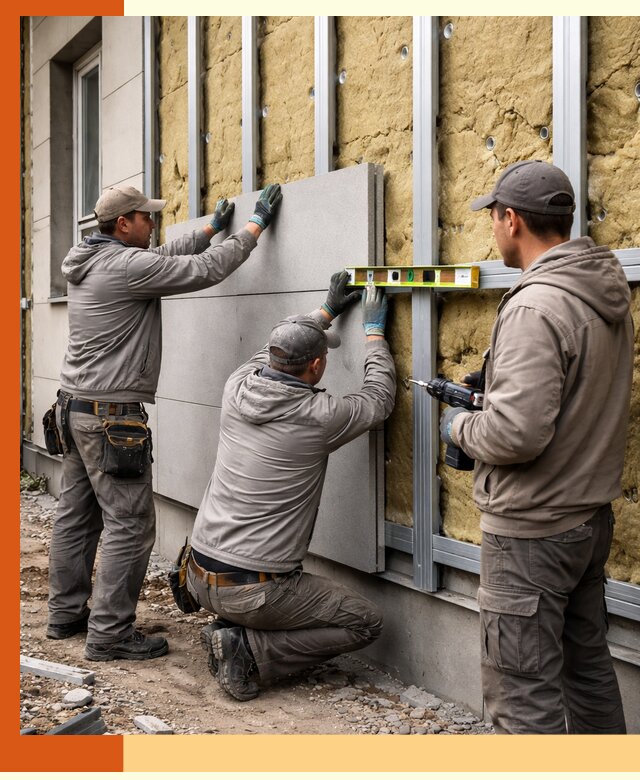 Утепление вентилируемого фасада под ключ в бору