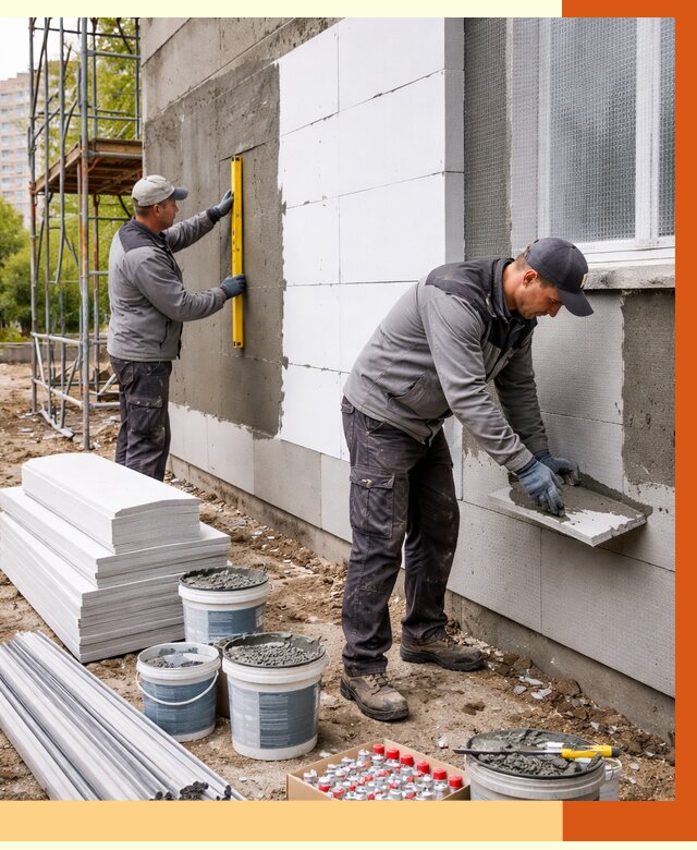 Утепление фасада и стен снаружи в бору от 4364 руб. | ТепломастерБор