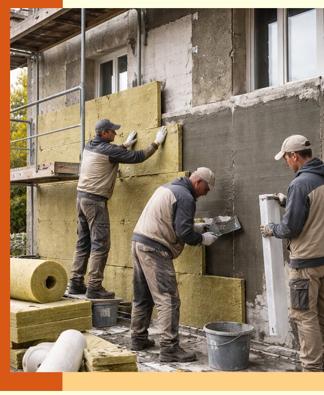 Утепление фасада зданий и домов в бору