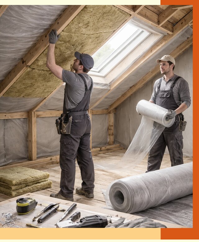 Утепление крыши изнутри мансарды в бору от 4364 руб./м² | ТепломастерБор