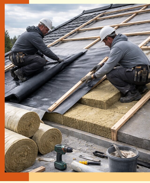 Утепление крыши снаружи в бору: профессиональная теплоизоляция