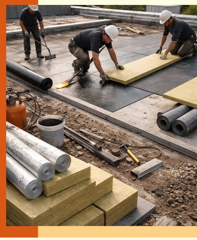 Утепление плоской крыши в бору — надежная теплоизоляция и герметизация