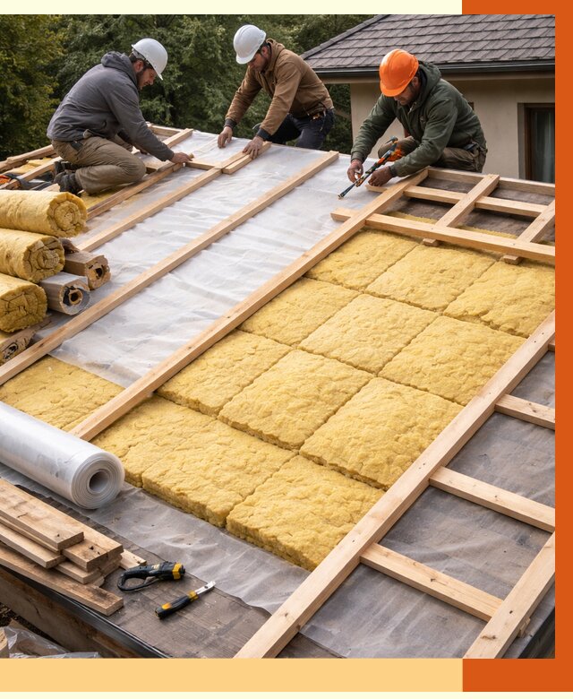 Утепление скатной крыши в бору от 1299 руб./м2 под ключ | ТепломастерБор