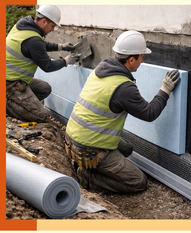 Утепление фундамента снаружи в бору — профессиональная теплоизоляция