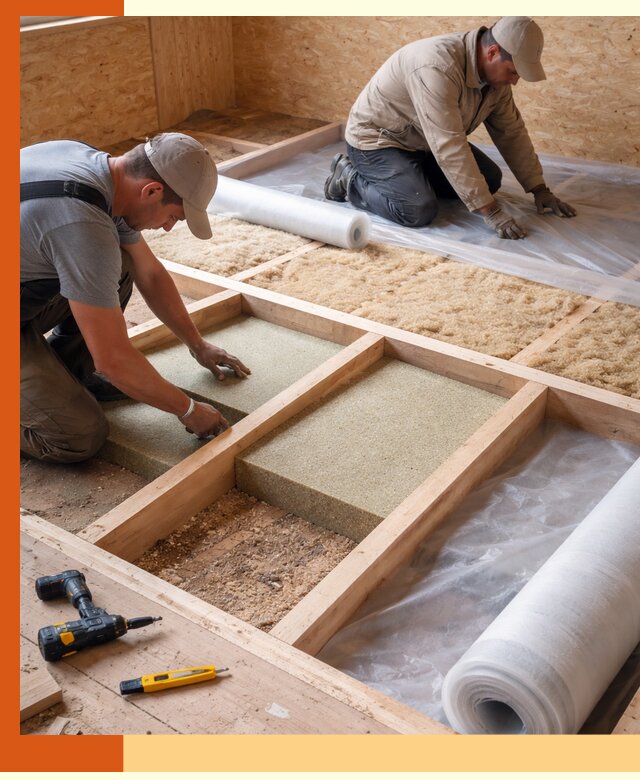 Профессиональное утепление деревянного пола в бору