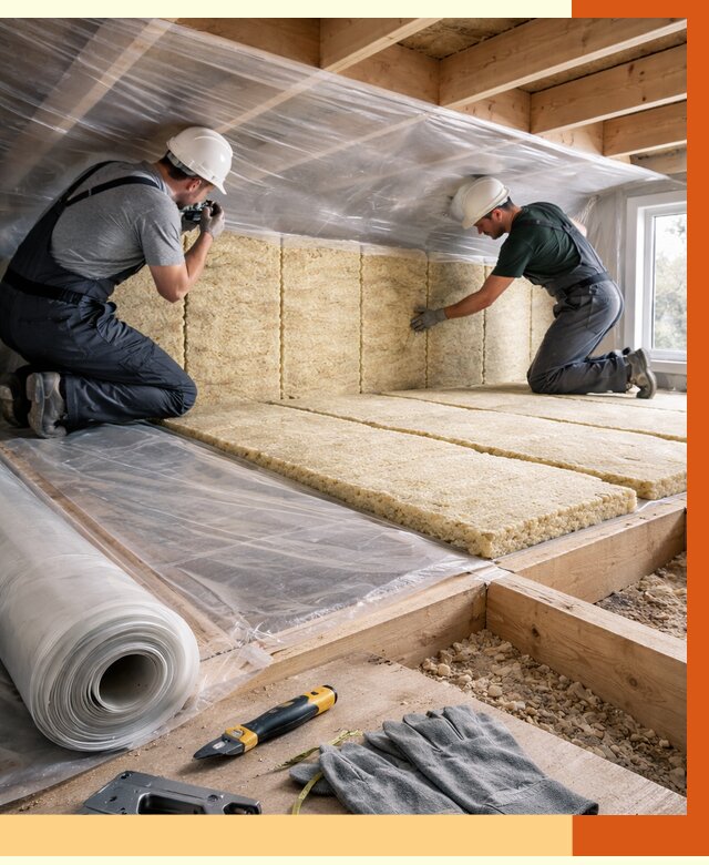 Утепление перекрытий в бору от 2961 руб/м2 — утепление межэтажных и чердачных | ТепломастерБор