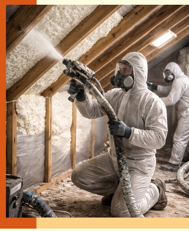 Утепление чердака пенополиуретаном (ППУ) в бору