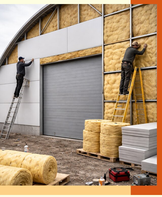 Утепление ангара пенополиуретаном в бору от 7481 руб./м² — комплекс от ТепломастерБор