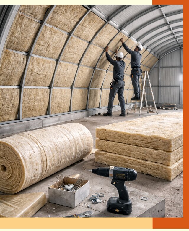 Утепление арочного ангара в бору от 3325 руб./м2 под ключ | ТепломастерБор