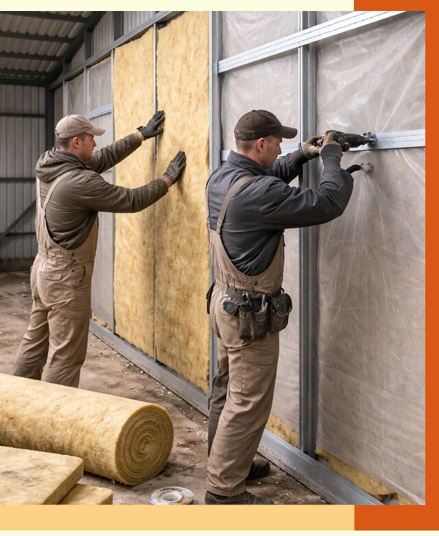 Утепление металлического ангара в бору от 4935 руб/м2 — услуги под ключ | ТепломастерБор