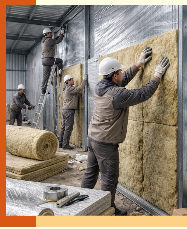 Утепление металлического склада в бору: теплоизоляция и герметизация