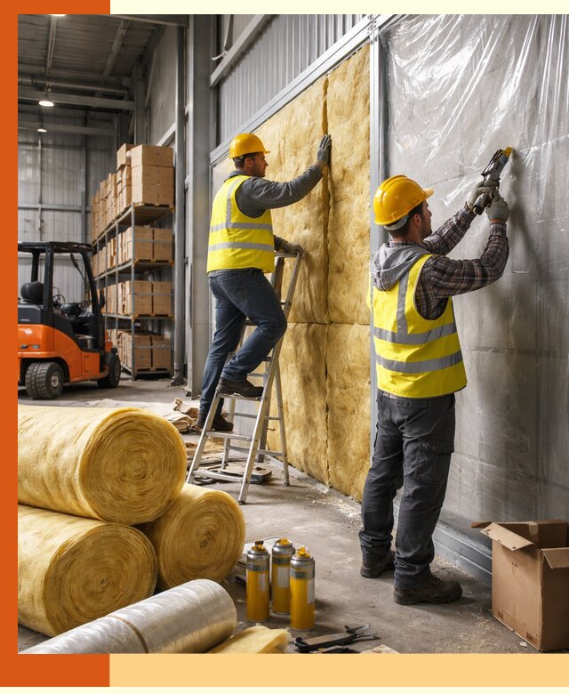 Утепление склада с техникой в бору под ключ