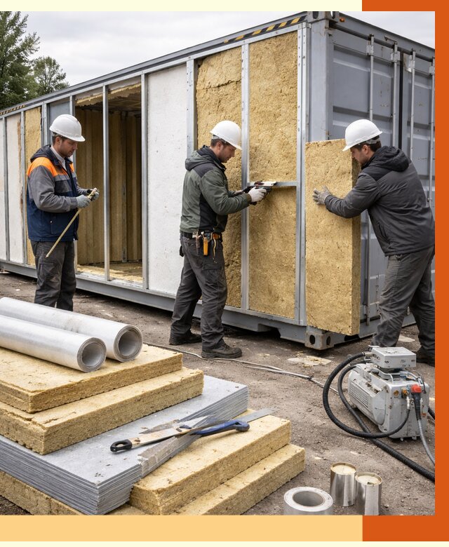 Утепление морского контейнера в бору от 3896 руб. под ключ | ТепломастерБор