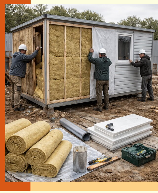 Утепление строительной бытовки под ключ в бору для любых условий