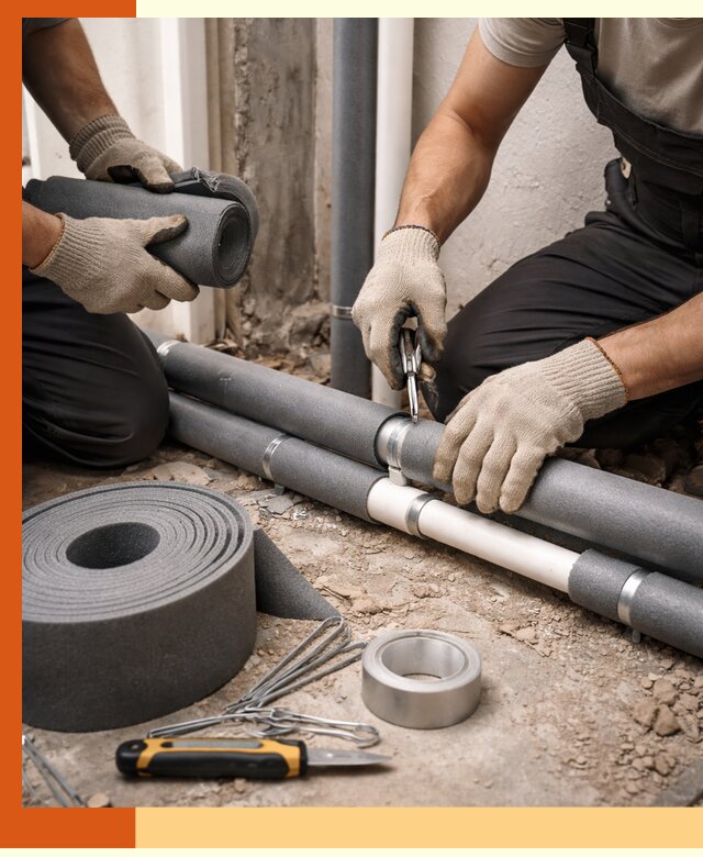 Утепление труб водоснабжения в бору — монтаж и защита сети