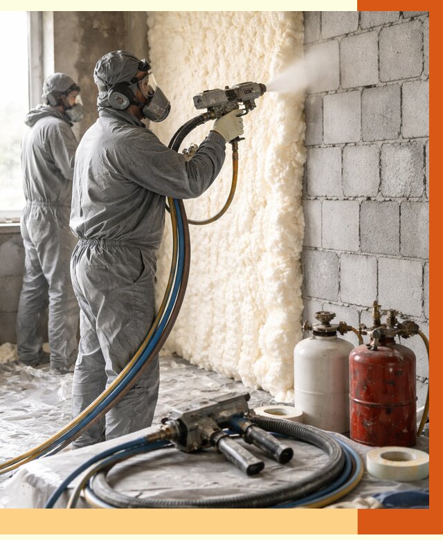 Утепление блочной стены ППУ в бору от 4416 руб./м² — ТепломастерБор