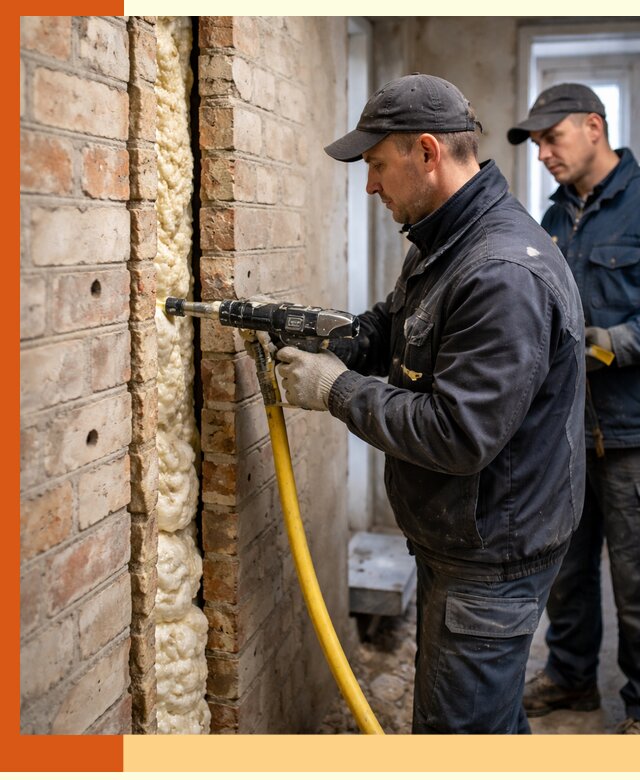 Межстеновое утепление пенополиуретаном в бору