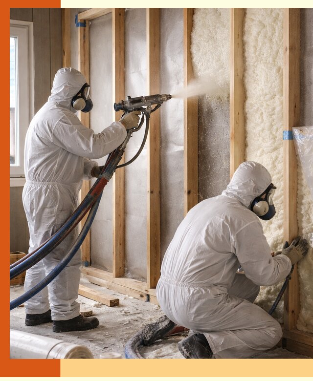 Утепление каркасной стены ППУ в бору для домов и коттеджей