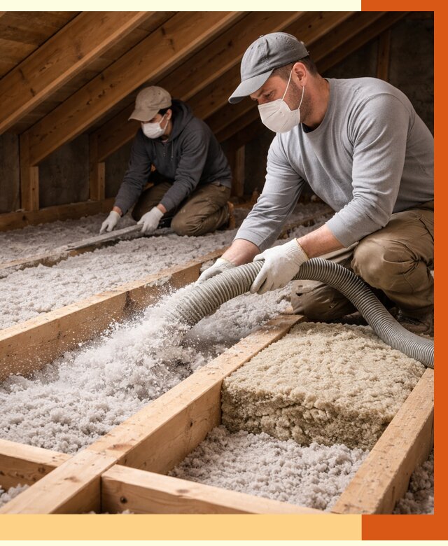 Заполнение полостей чердачного перекрытия в бору от 4676 руб. | ТепломастерБор