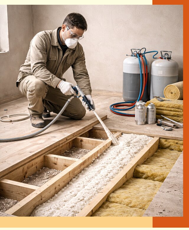 Заполнение полостей межэтажного перекрытия в бору от 4364 руб. | ТепломастерБор