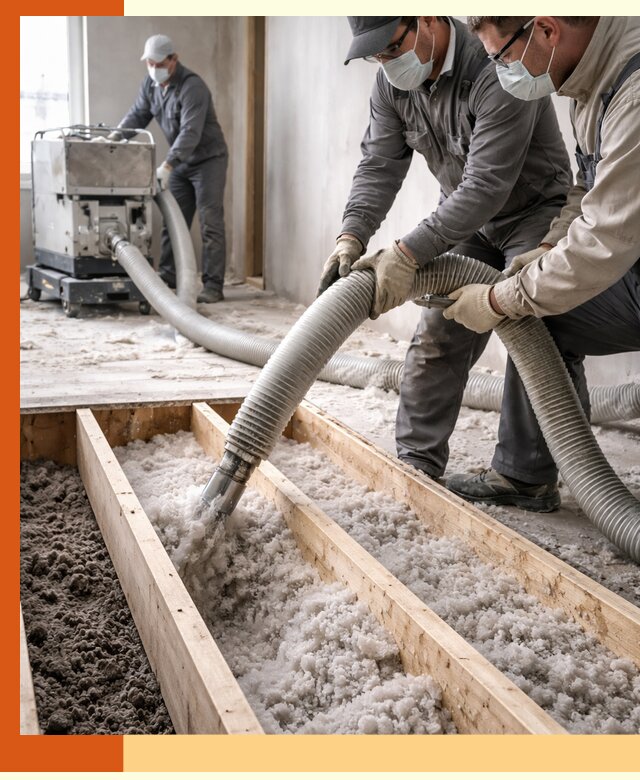 Заполнение полостей межэтажного перекрытия в бору эффективно и герметично