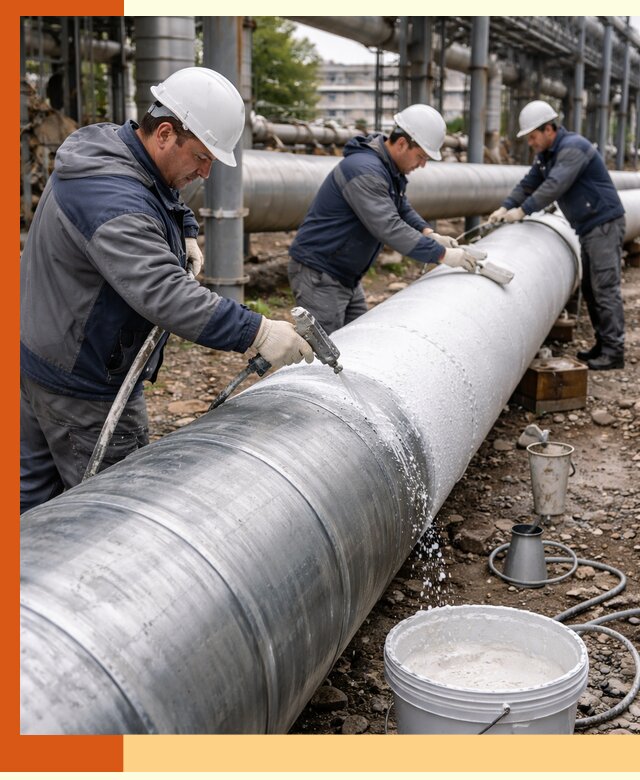 Утепление теплотрассы жидкой теплоизоляцией в бору