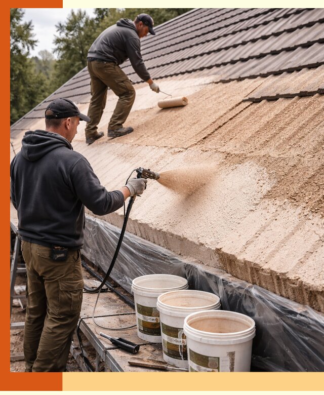 Утепление кровли жидкой пробкой в бору для домов и зданий