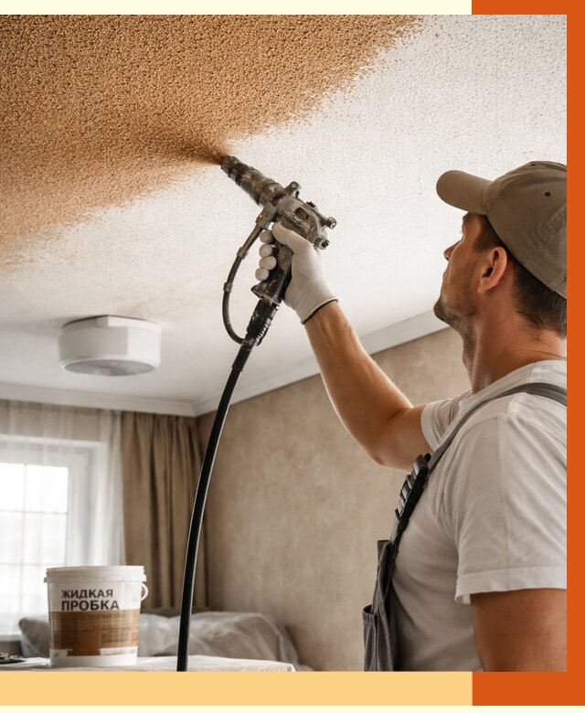 Утепление потолка жидкой пробкой в бору от 3637 руб. | ТепломастерБор