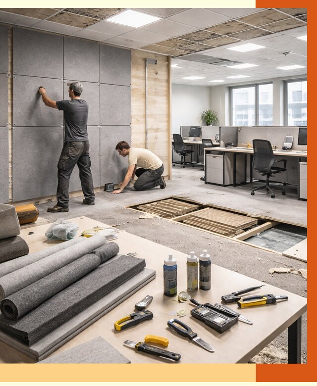 Профессиональная шумоизоляция офиса в бору от 7013 руб. за м2 | ТепломастерБор