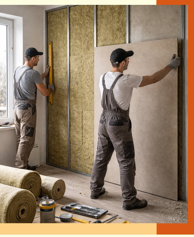 Шумоизоляция стен в бору от 4676 руб/м2 — звукоизоляция стен под ключ | ТепломастерБор