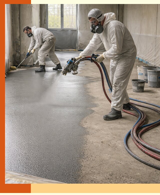 Гидроизоляция полимочевиной полов и конструкций в бору