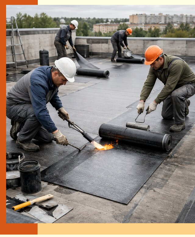 Профессиональная гидроизоляция плоской кровли в бору