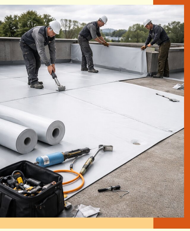 Гидроизоляция мембранной кровли в бору от 7793 руб./м² — профессионально | ТепломастерБор