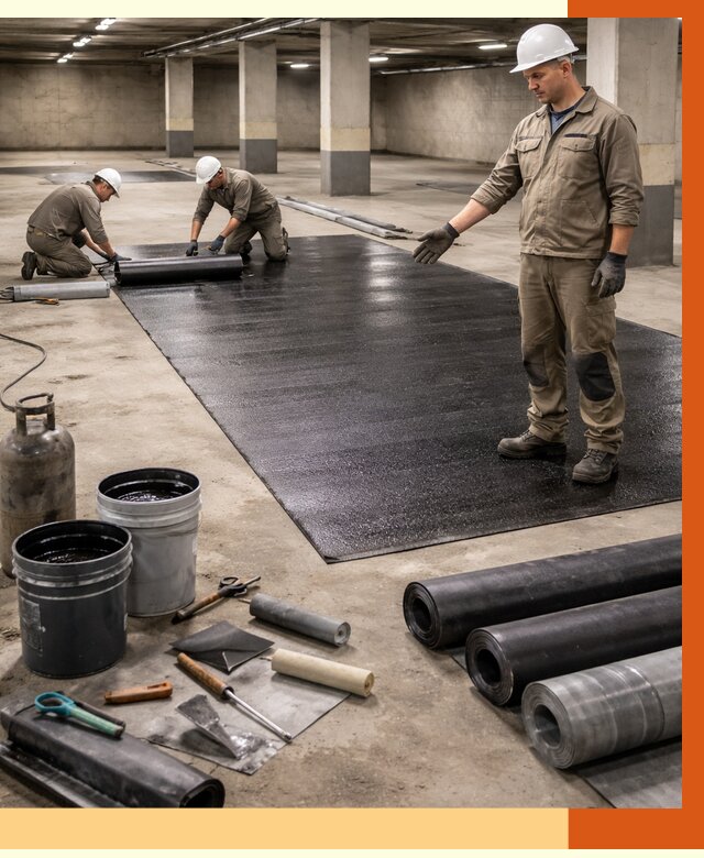 Гидроизоляция паркинга в бору от 1247 руб/м² — профессиональная защита | ТепломастерБор