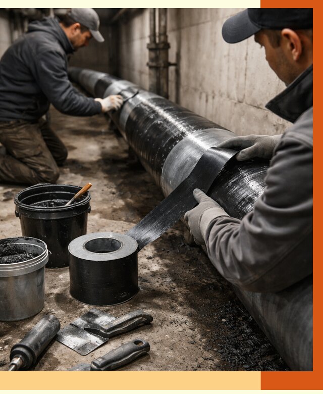 Гидроизоляция труб в бору от 2598 руб. — профессиональная герметизация | ТепломастерБор