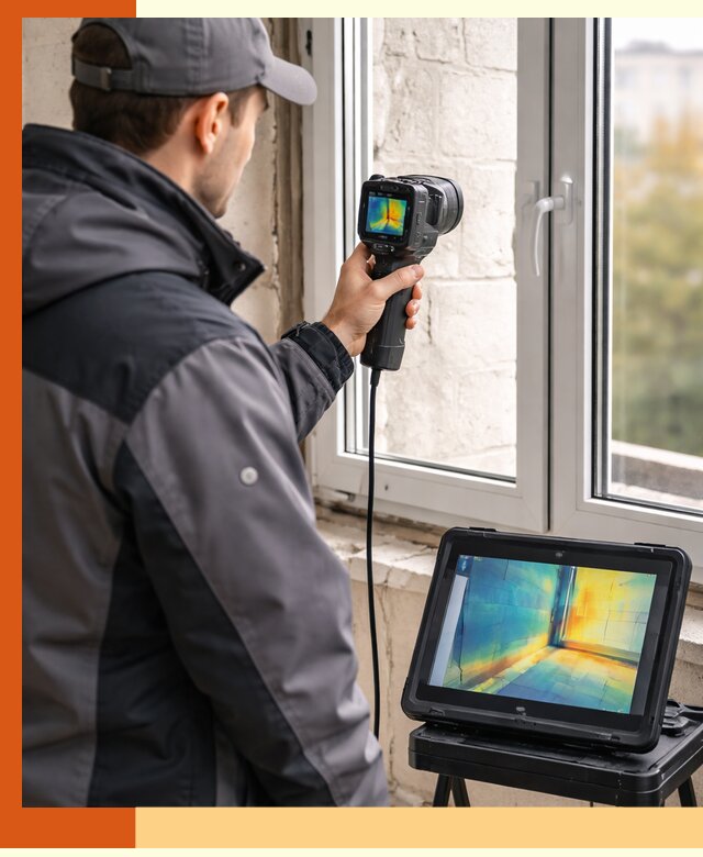 Тепловизионное обследование дома в бору для выявления утечек тепла