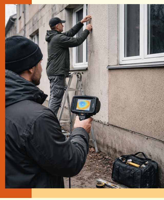 Тепловизионное обследование фасада в бору для выявления дефектов