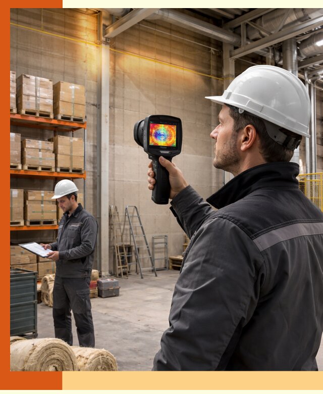 Тепловизионное обследование склада и выявление утечек в бору