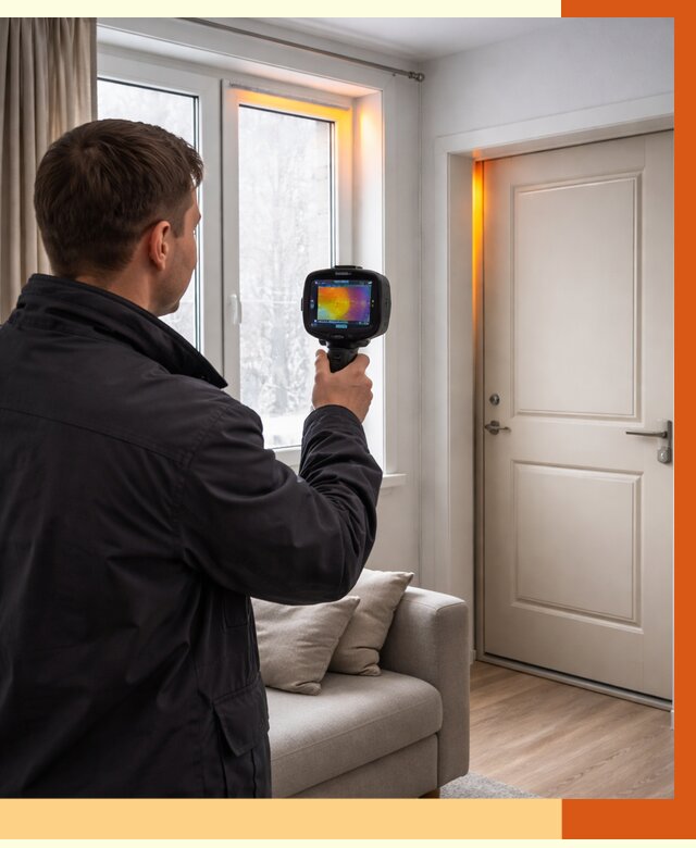 Тепловизионное обследование окон и дверей в бору от 4676 руб. | ТепломастерБор